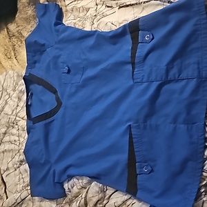 Royal blue scrub top
